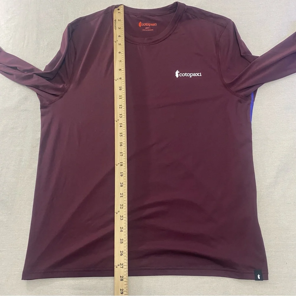 Cotopaxi Shirt Men's L Burgundy Fino Tech Tee Performance Casual Outdoor Hiking - Picture 12 of 13